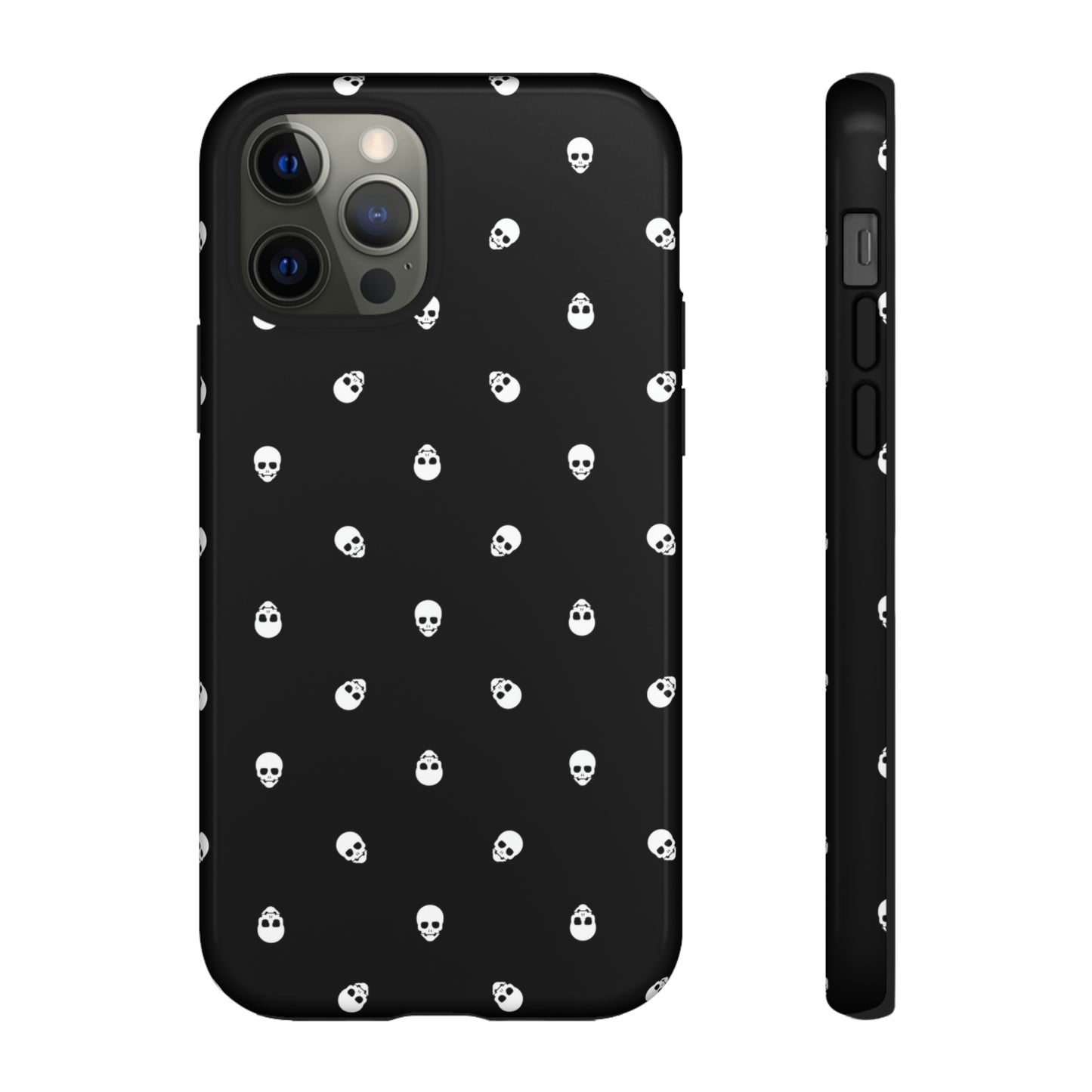 Tough Cases for Iphone, Samsung, Pixel - White Skulls on Black