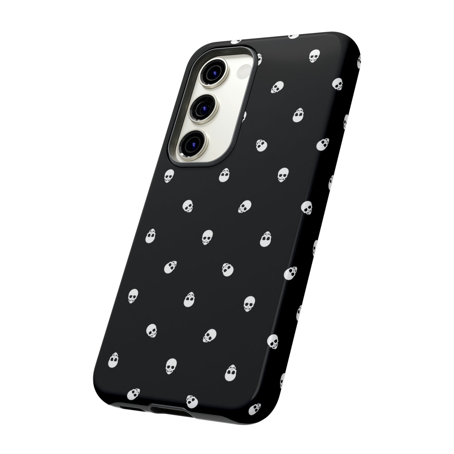 Tough Cases for Iphone, Samsung, Pixel - White Skulls on Black