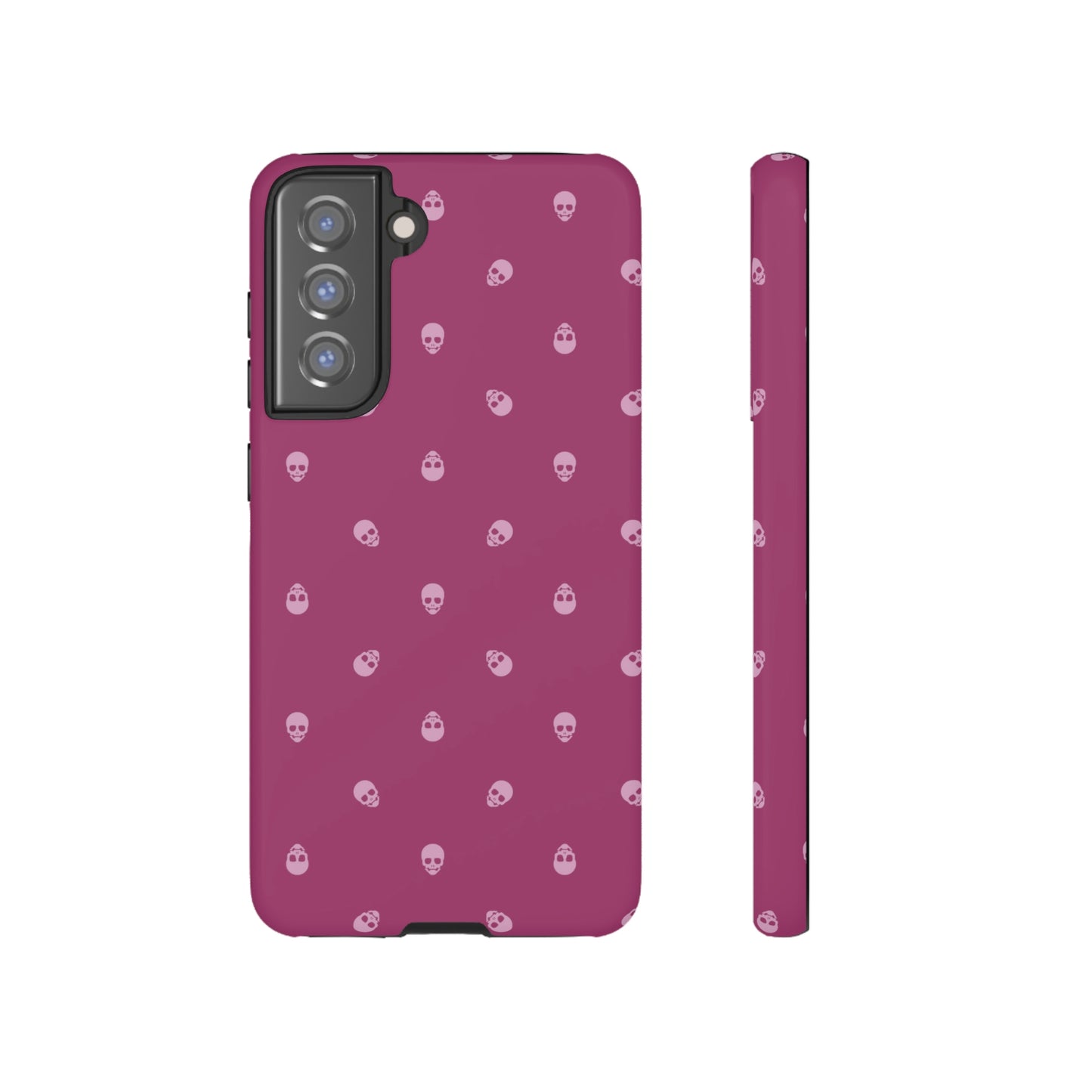 Tough Cases for Iphone, Samsung, Pixel - Fondant Pink Skulls Pattern on Orchid Flower