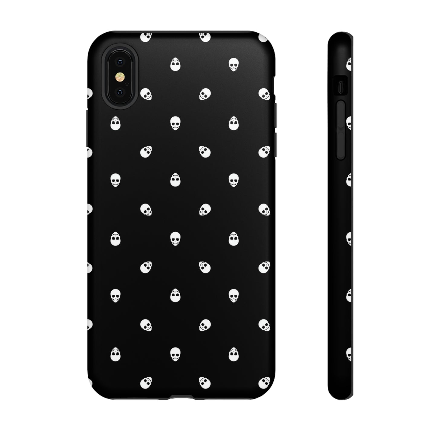 Tough Cases for Iphone, Samsung, Pixel - White Skulls on Black