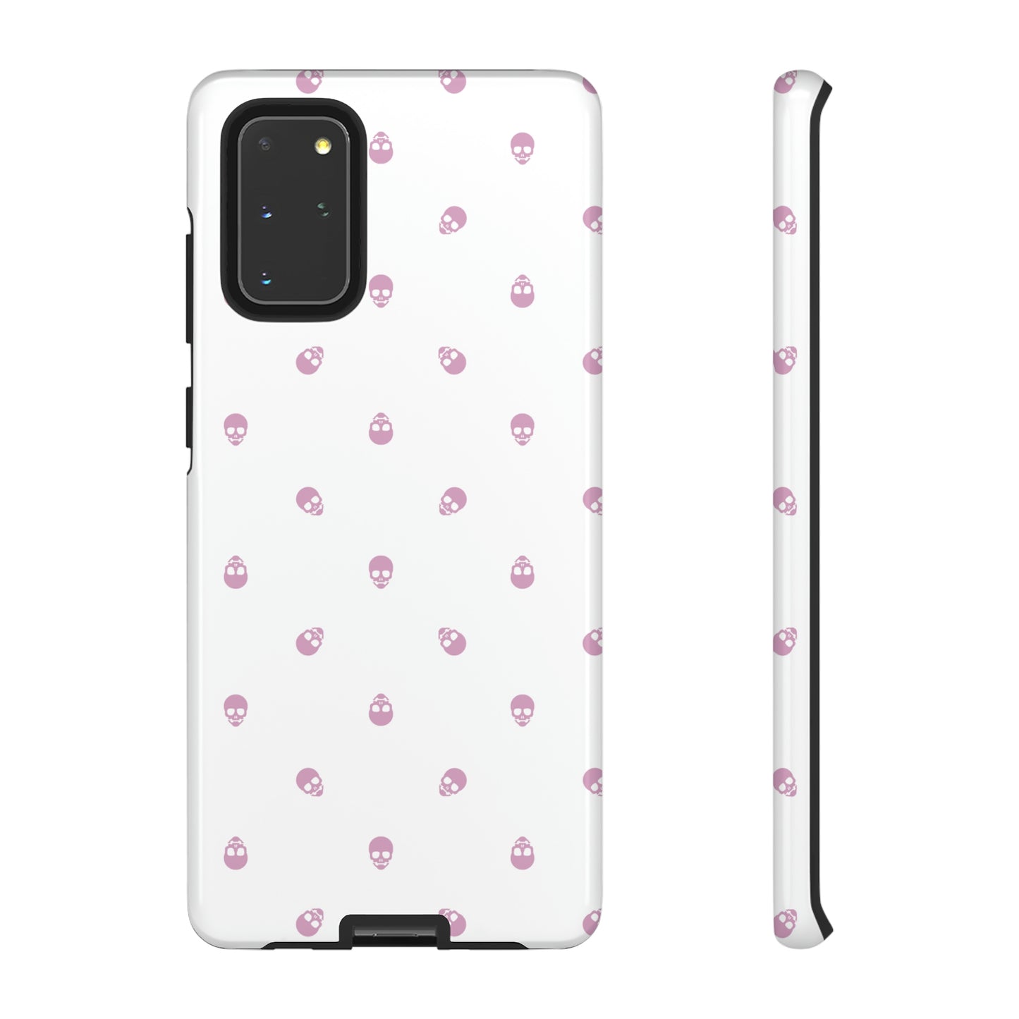 Tough Cases for Iphone, Samsung, Pixel - Fondant Pink Skull Pattern on White