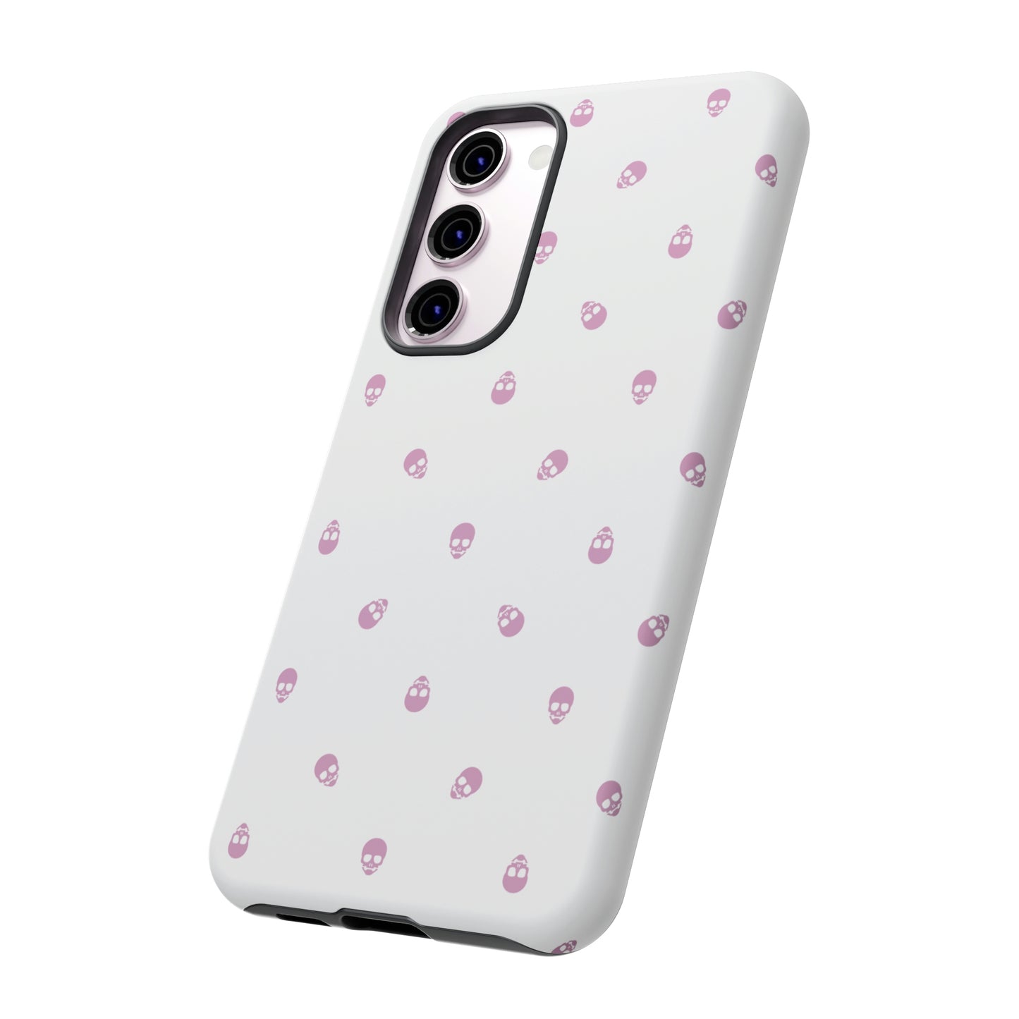 Tough Cases for Iphone, Samsung, Pixel - Fondant Pink Skull Pattern on White