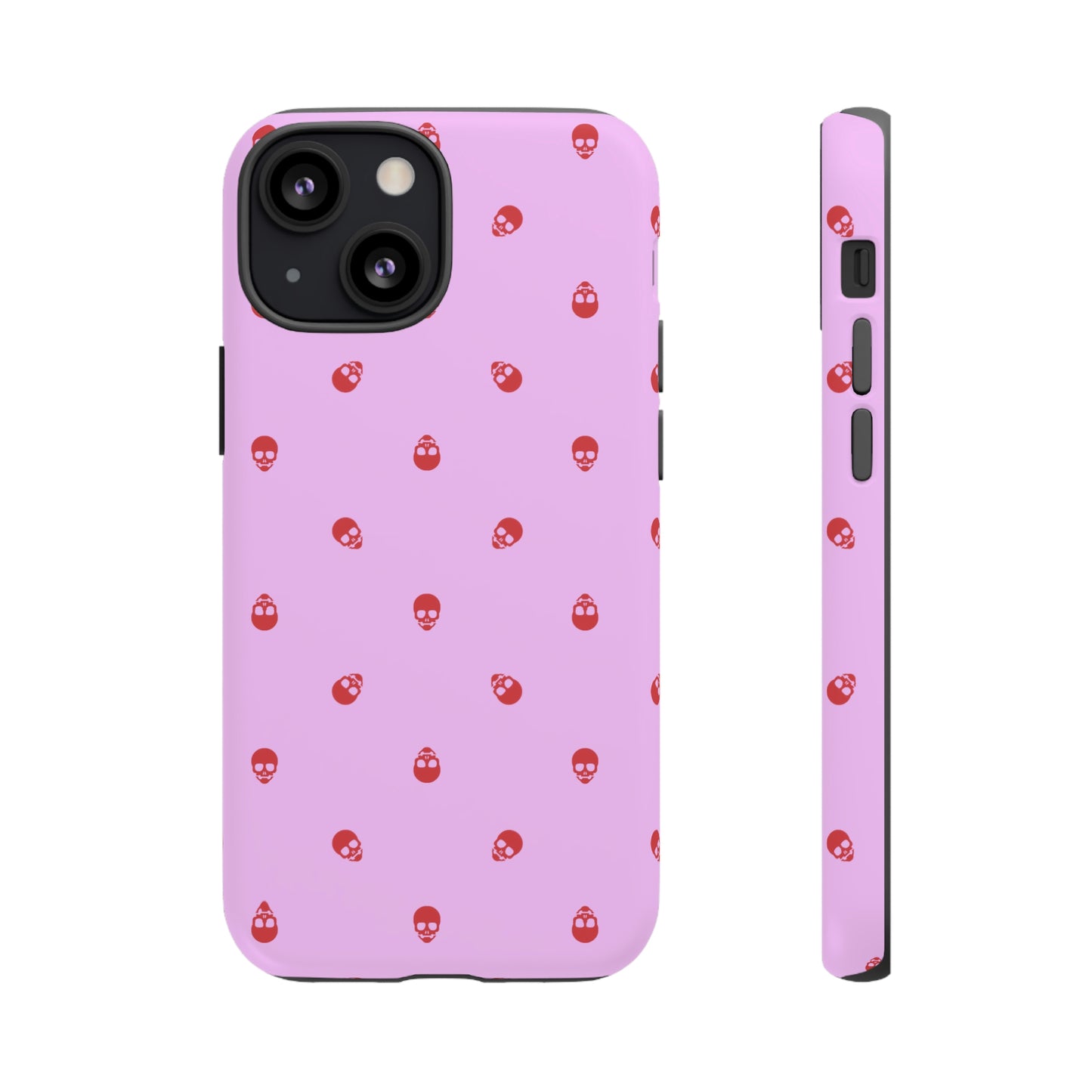 Tough Cases for Iphone, Samsung, Pixel - Luscious Red Skulls on Fondant Pink