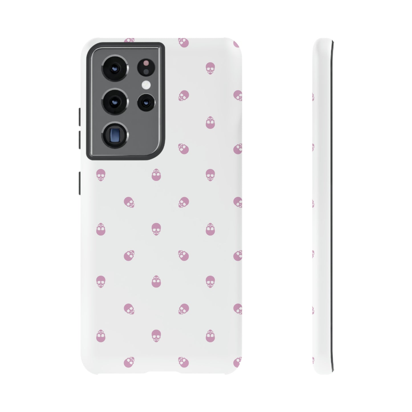 Tough Cases for Iphone, Samsung, Pixel - Fondant Pink Skull Pattern on White