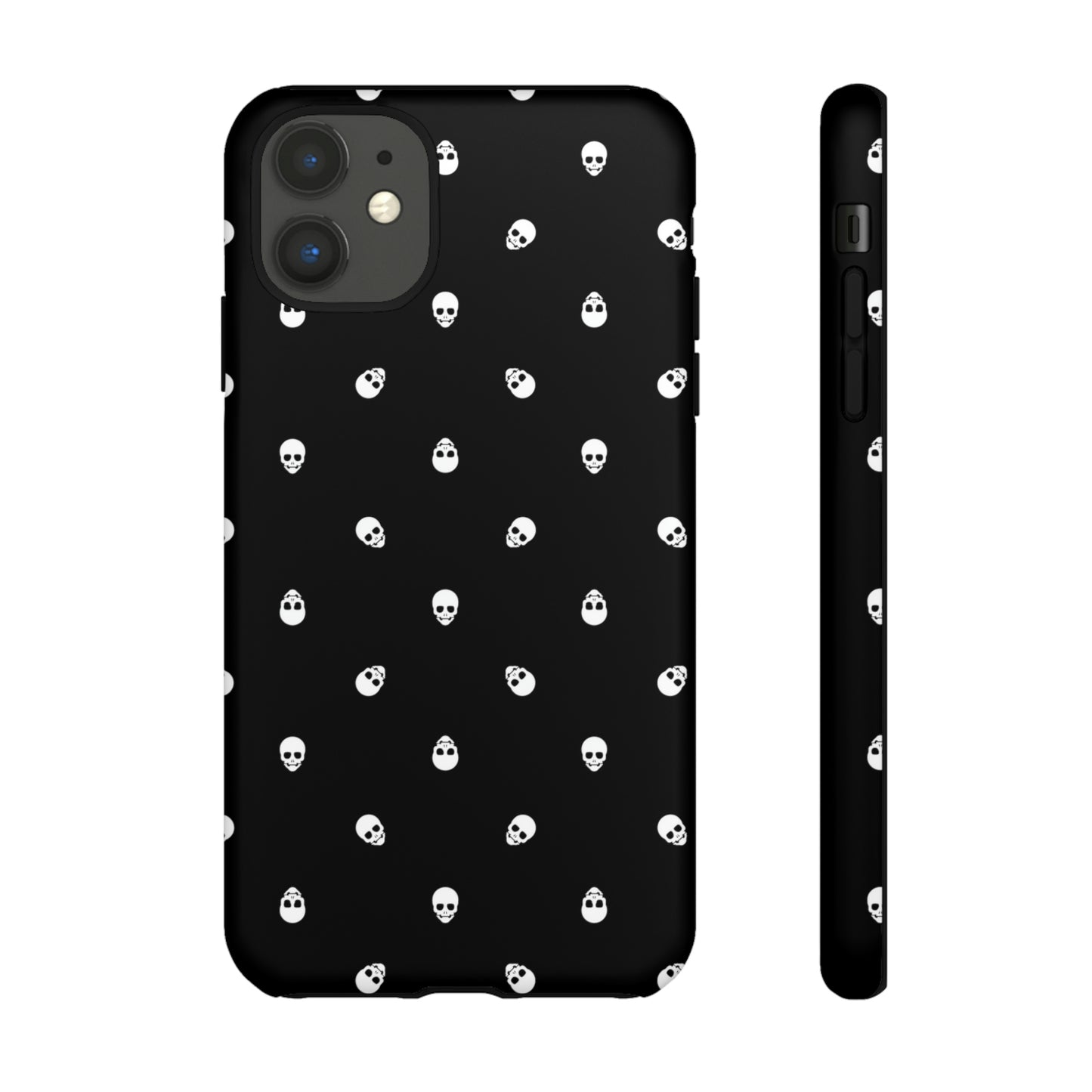 Tough Cases for Iphone, Samsung, Pixel - White Skulls on Black