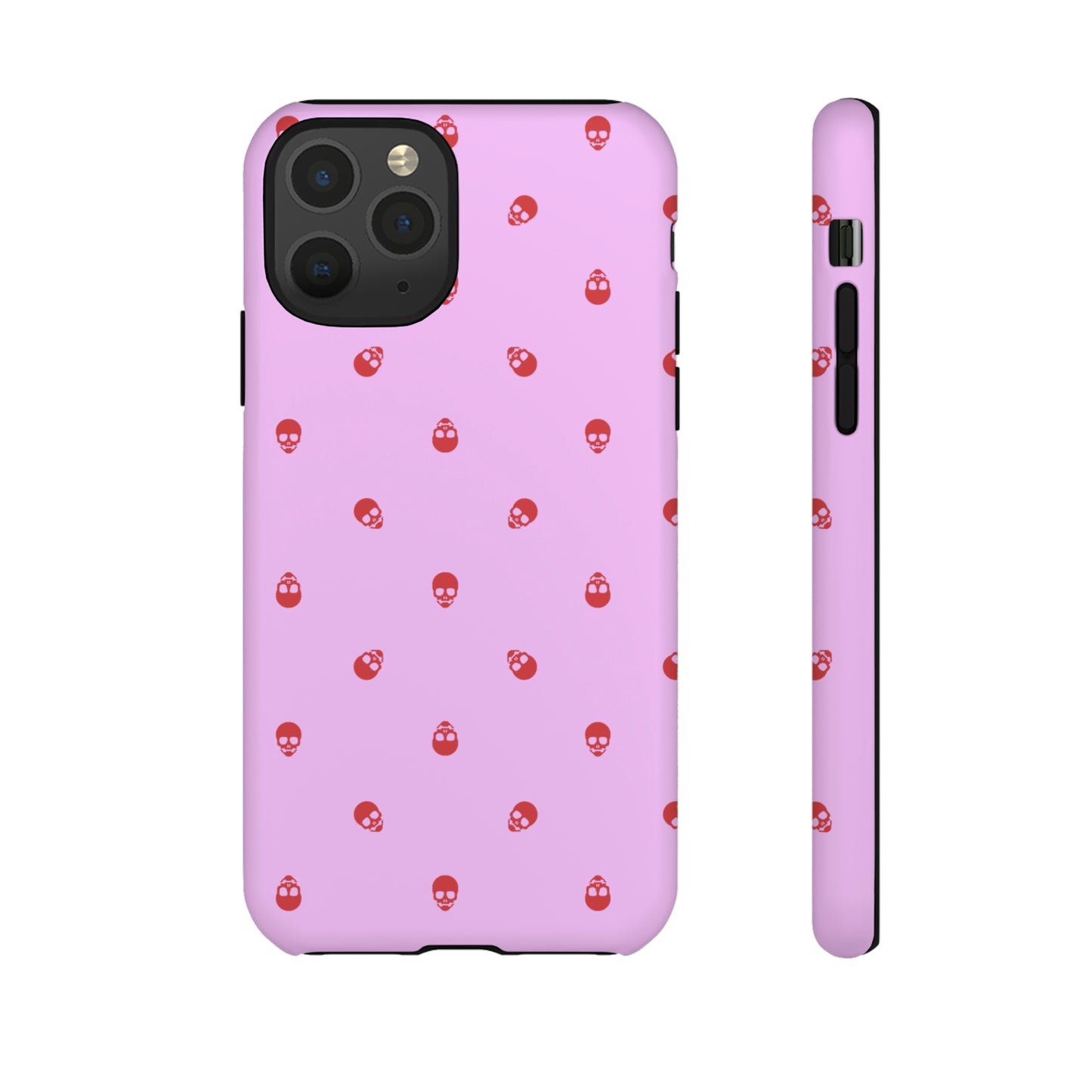 Tough Cases for Iphone, Samsung, Pixel - Luscious Red Skulls on Fondant Pink