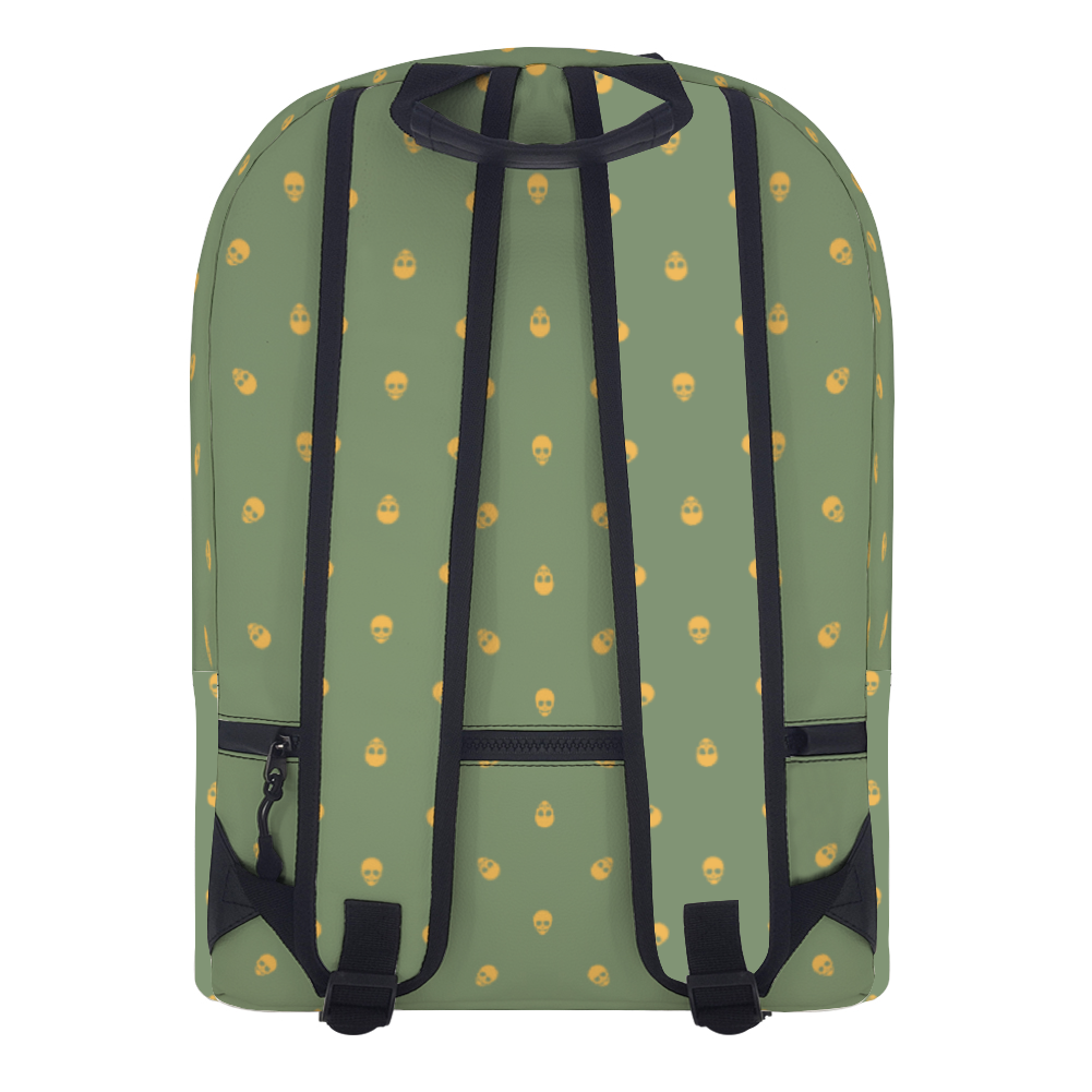 Backpack in Jade Green with Honeycomb Skull Pattern