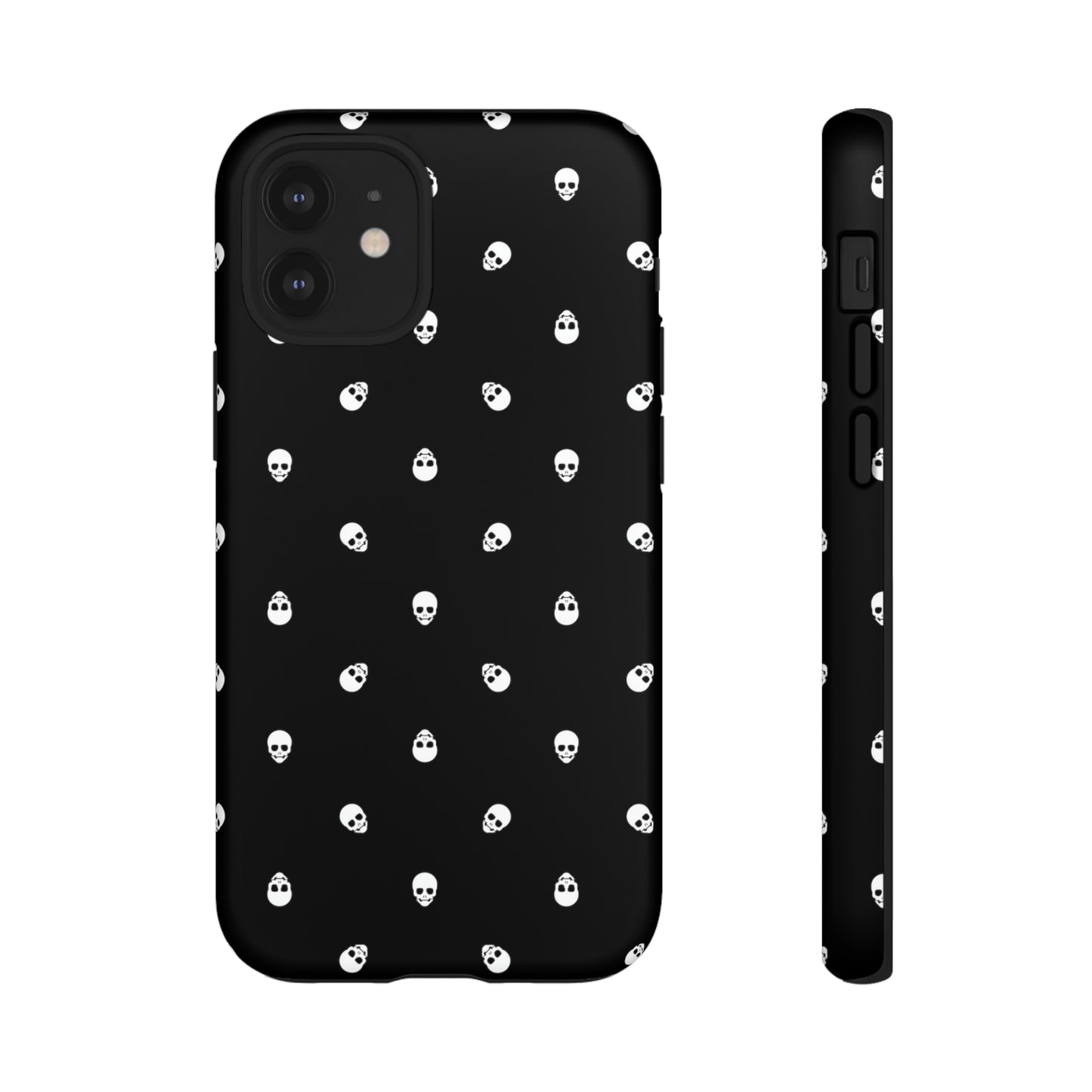 Tough Cases for Iphone, Samsung, Pixel - White Skulls on Black