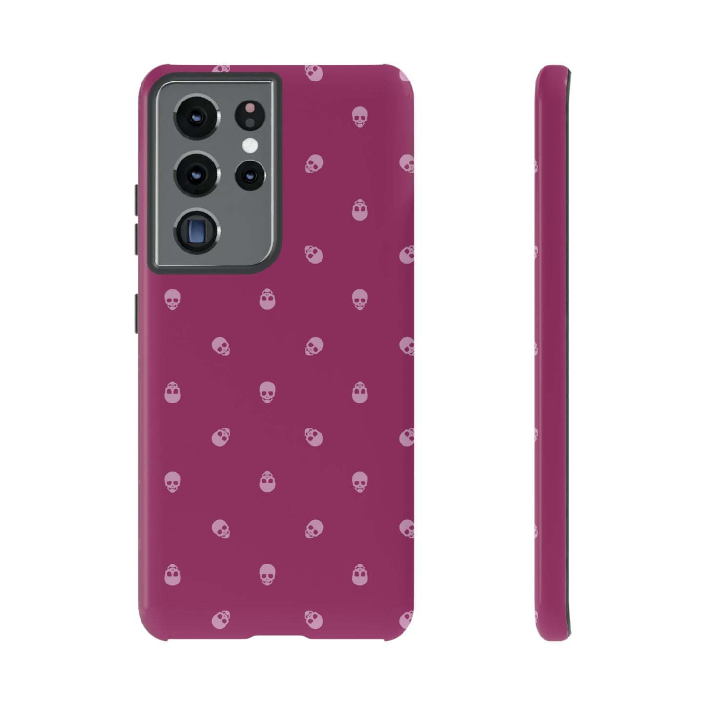 Tough Cases for Iphone, Samsung, Pixel - Fondant Pink Skulls Pattern on Orchid Flower