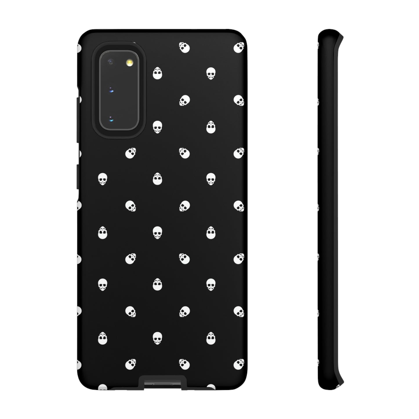 Tough Cases for Iphone, Samsung, Pixel - White Skulls on Black