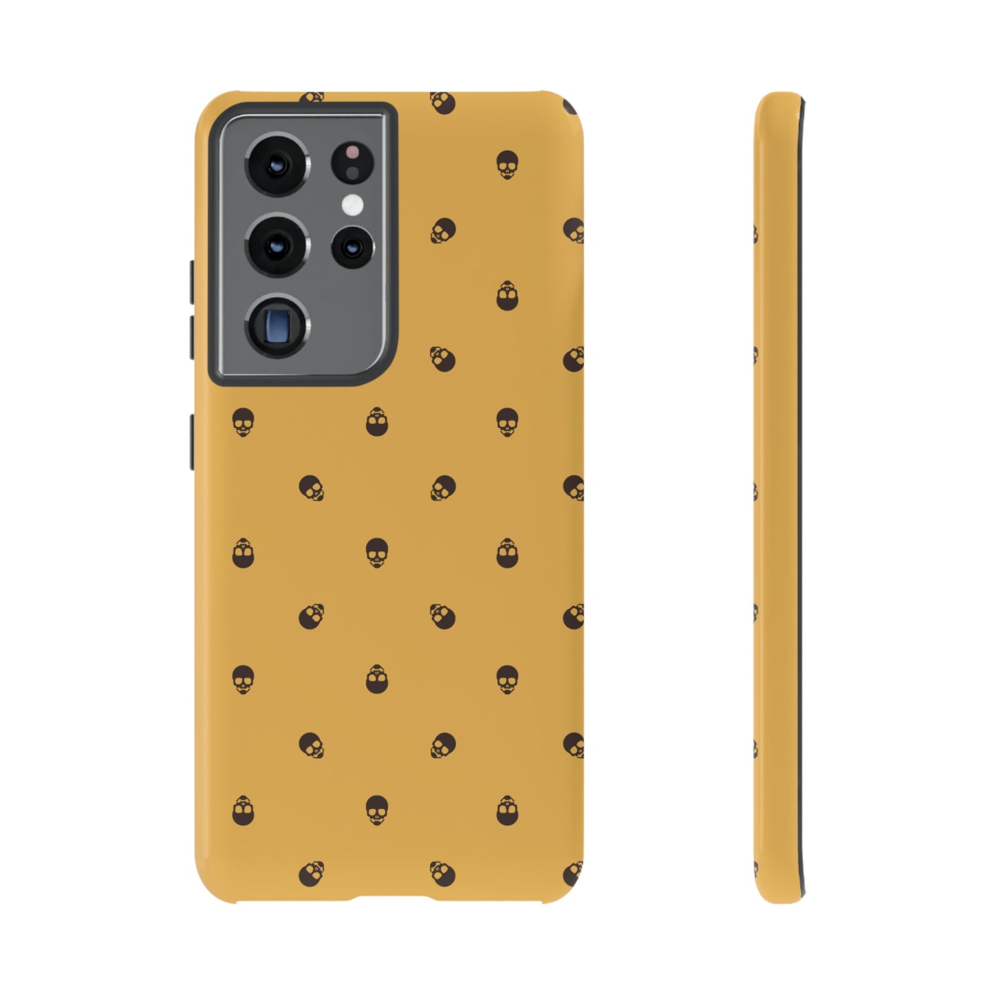 Tough Cases for Iphone, Samsung, Pixel - Dark Oak Skulls Pattern on Honeycomb