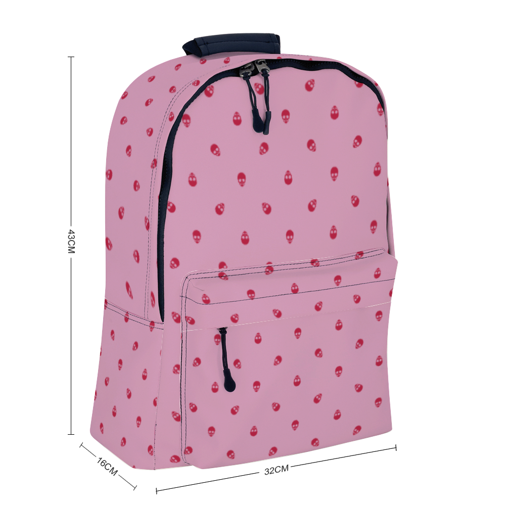 Backpack in Fondant Pink with Viva Magenta Skull Pattern