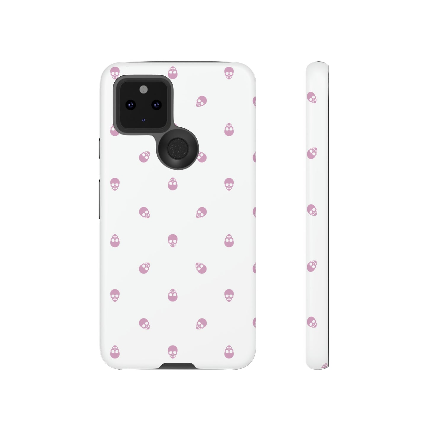 Tough Cases for Iphone, Samsung, Pixel - Fondant Pink Skull Pattern on White