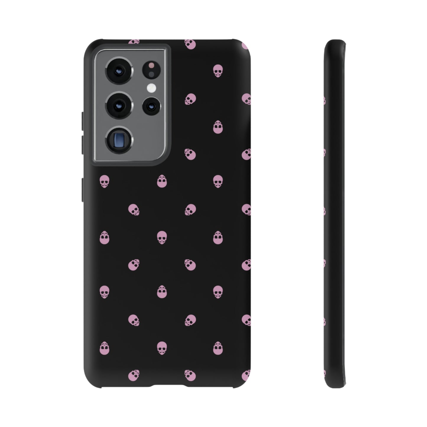 Tough Cases for Iphone, Samsung, Pixel - Fondant Pink Skulls Pattern on Black