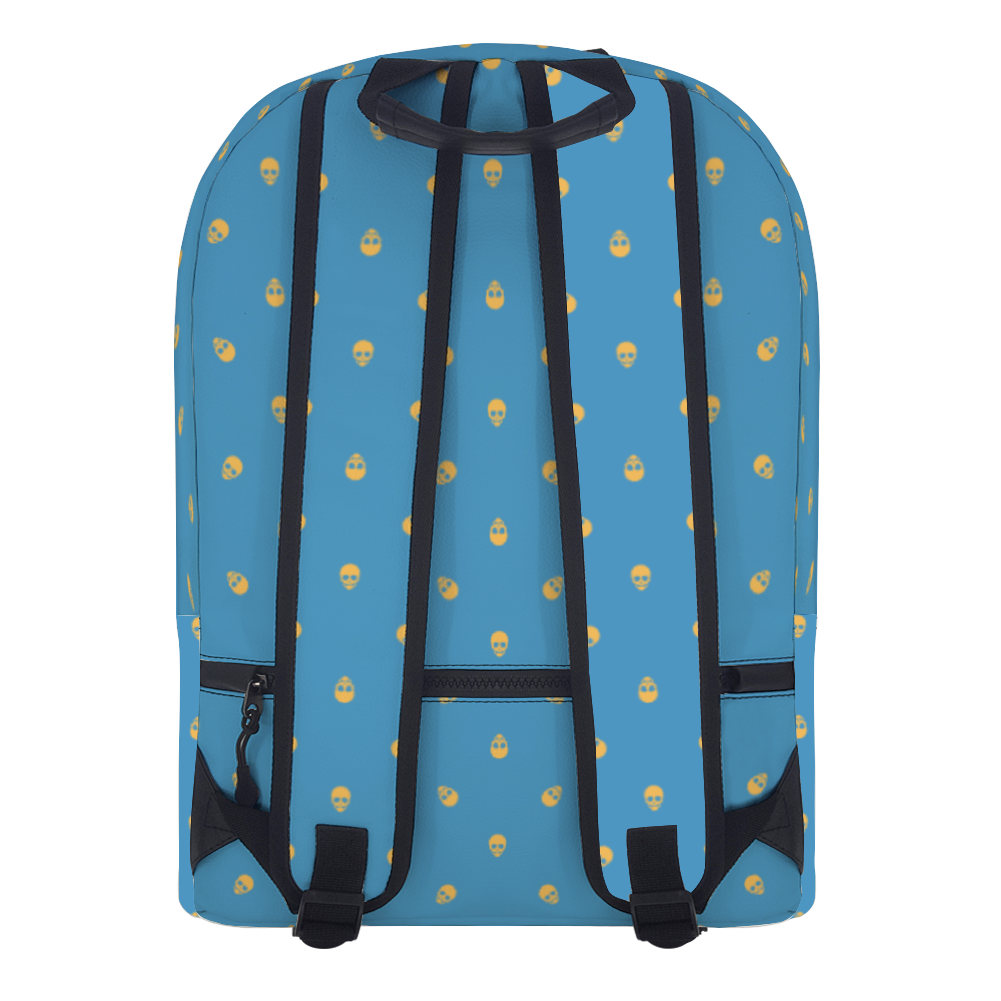 Backpack in Tranquil Blue with Honeycomb Skull Pattern