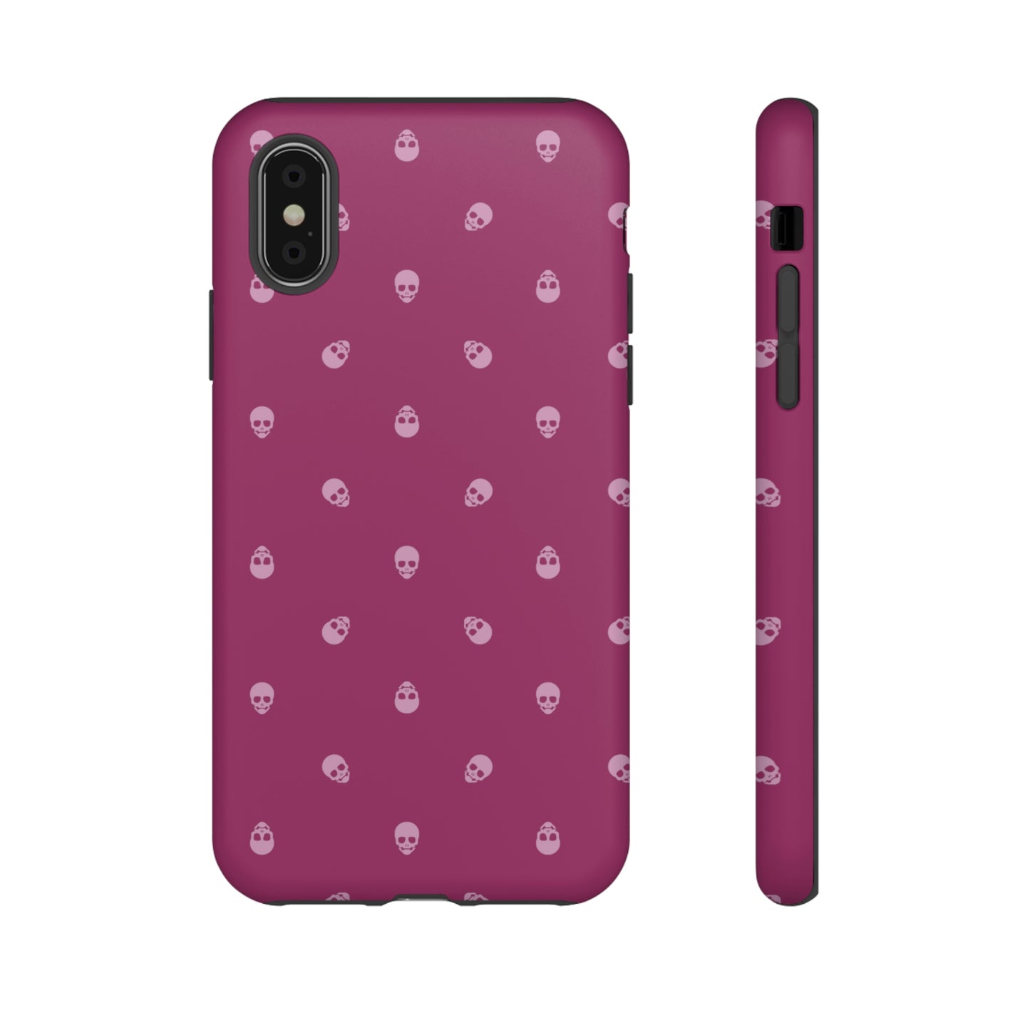 Tough Cases for Iphone, Samsung, Pixel - Fondant Pink Skulls Pattern on Orchid Flower