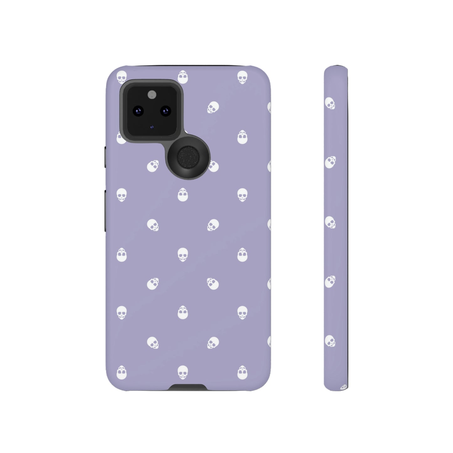 Tough Cases for Iphone, Samsung, Pixel - White Skulls Pattern on Digital Lavender