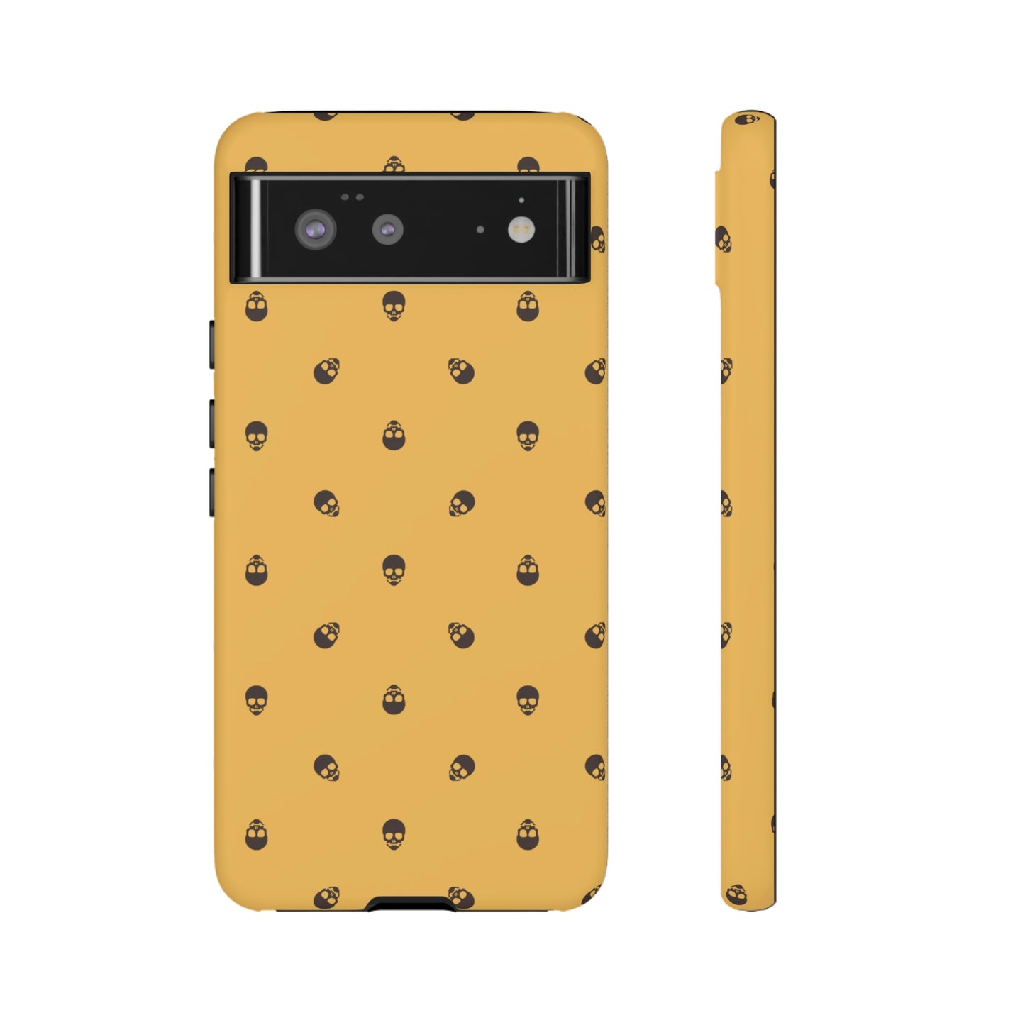 Tough Cases for Iphone, Samsung, Pixel - Dark Oak Skulls Pattern on Honeycomb