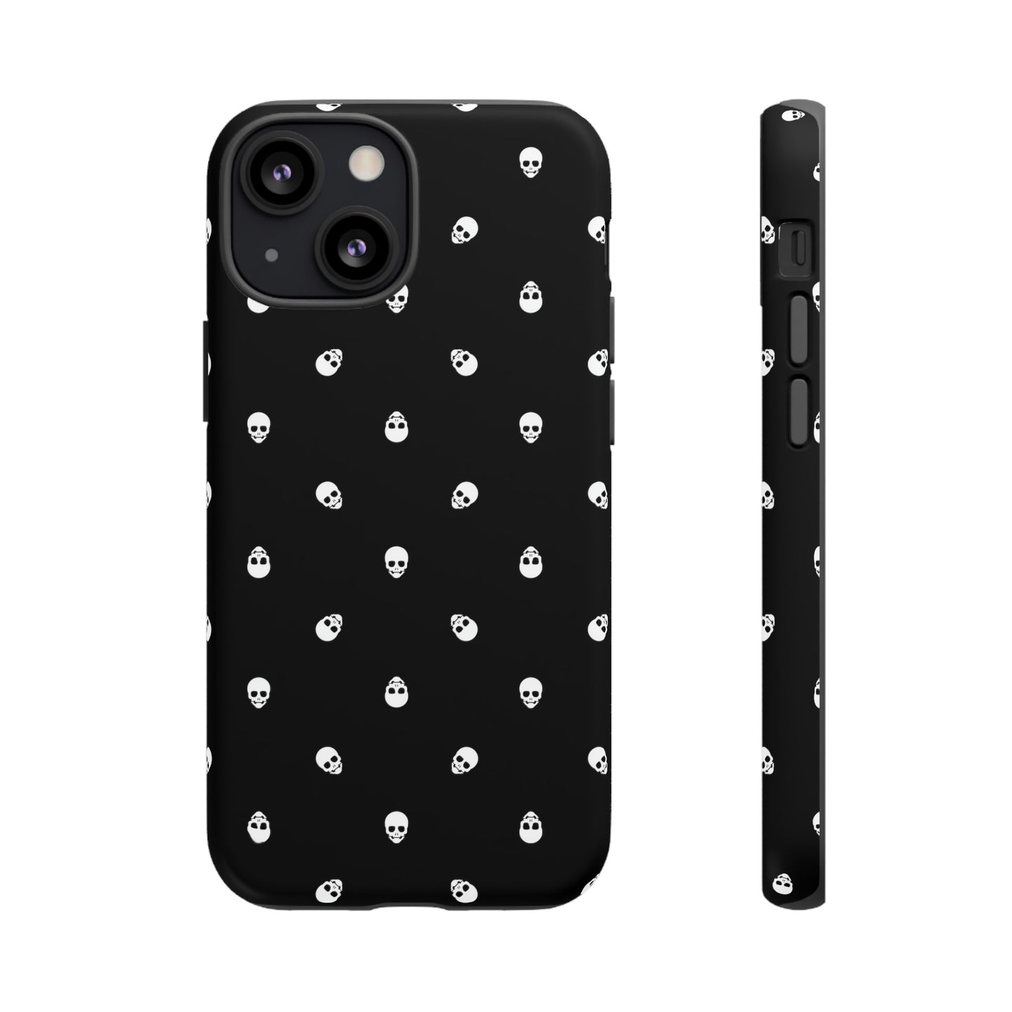 Tough Cases for Iphone, Samsung, Pixel - White Skulls on Black