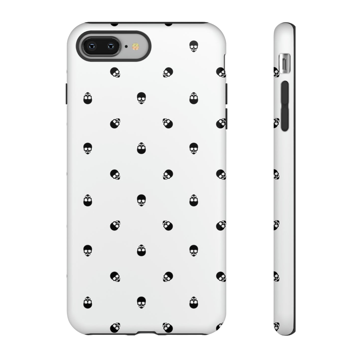 Tough Cases for Iphone, Samsung, Pixel - Black Skull Pattern on White