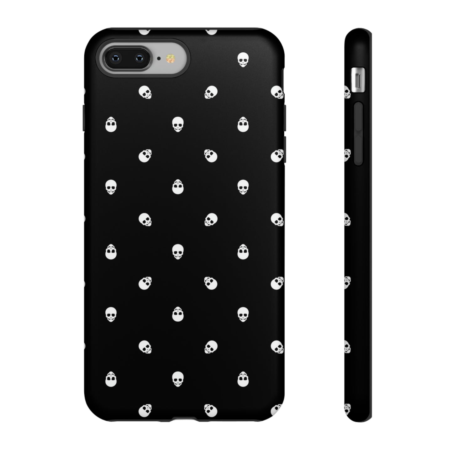 Tough Cases for Iphone, Samsung, Pixel - White Skulls on Black