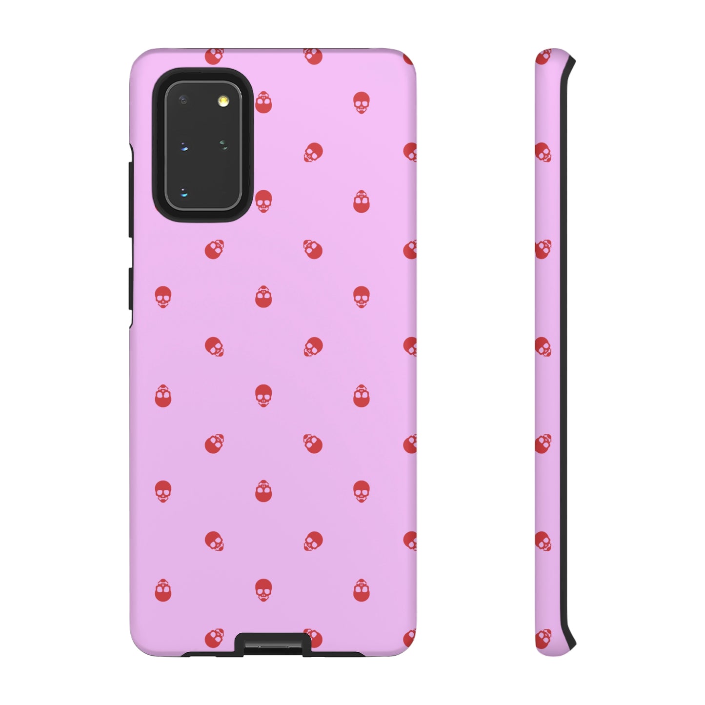 Tough Cases for Iphone, Samsung, Pixel - Luscious Red Skulls on Fondant Pink