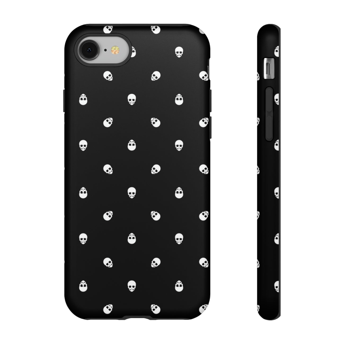 Tough Cases for Iphone, Samsung, Pixel - White Skulls on Black