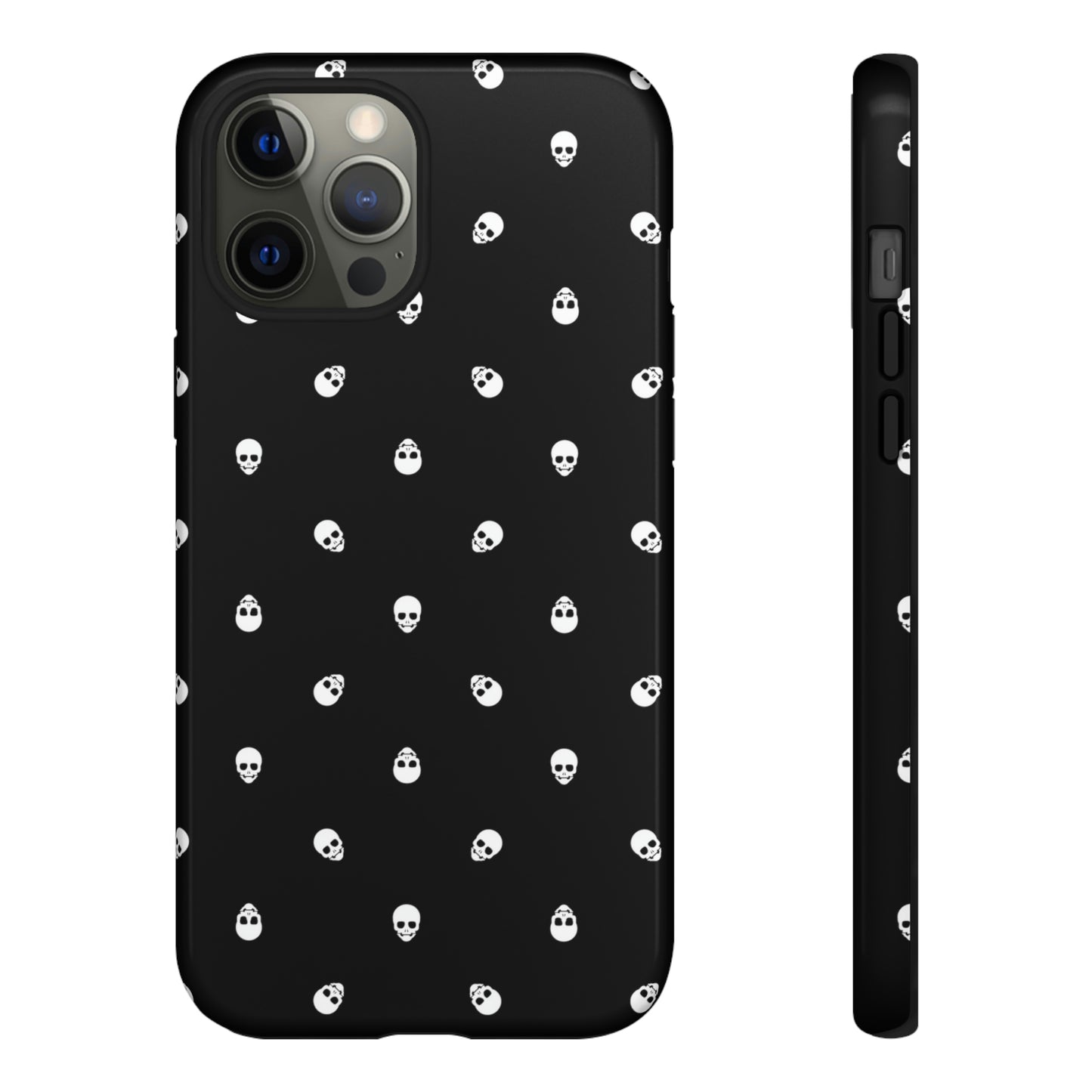 Tough Cases for Iphone, Samsung, Pixel - White Skulls on Black