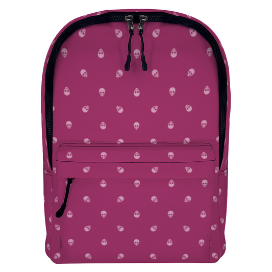 Backpack in Viva Magenta with Fondant Pink Skull Pattern