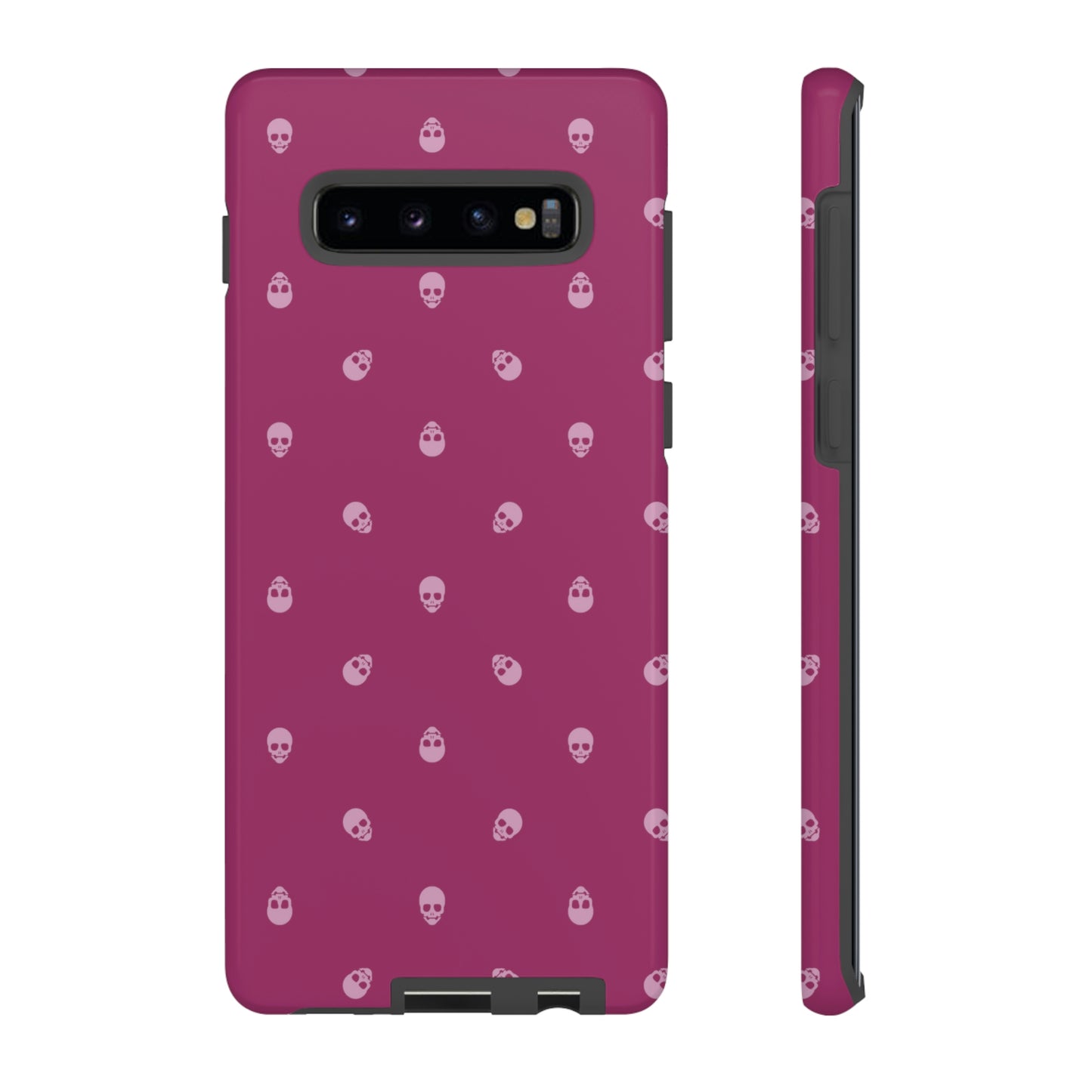 Tough Cases for Iphone, Samsung, Pixel - Fondant Pink Skulls Pattern on Orchid Flower