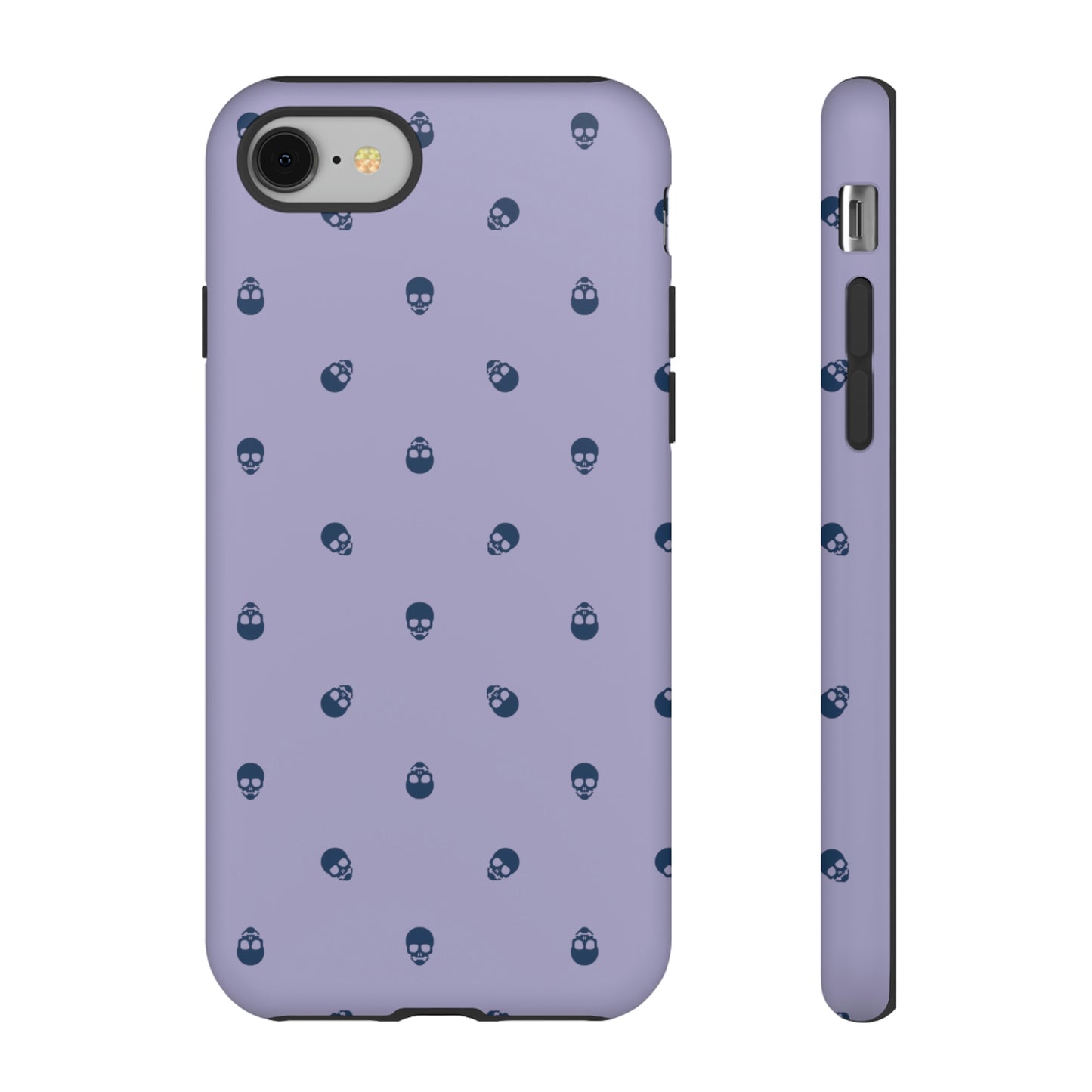 Tough Cases for Iphone, Samsung, Pixel - Lazuli Blue Skulls Pattern on Digital Lavender