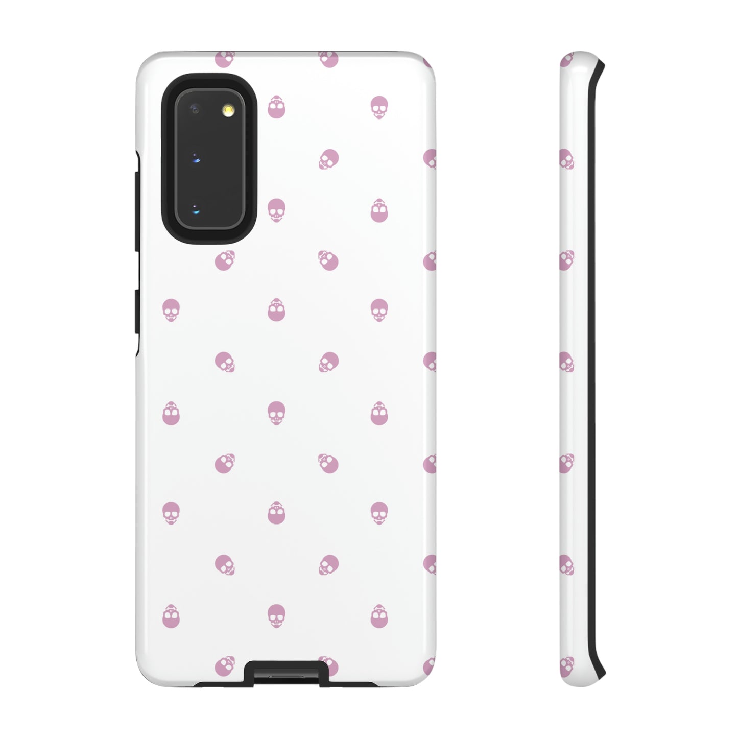 Tough Cases for Iphone, Samsung, Pixel - Fondant Pink Skull Pattern on White