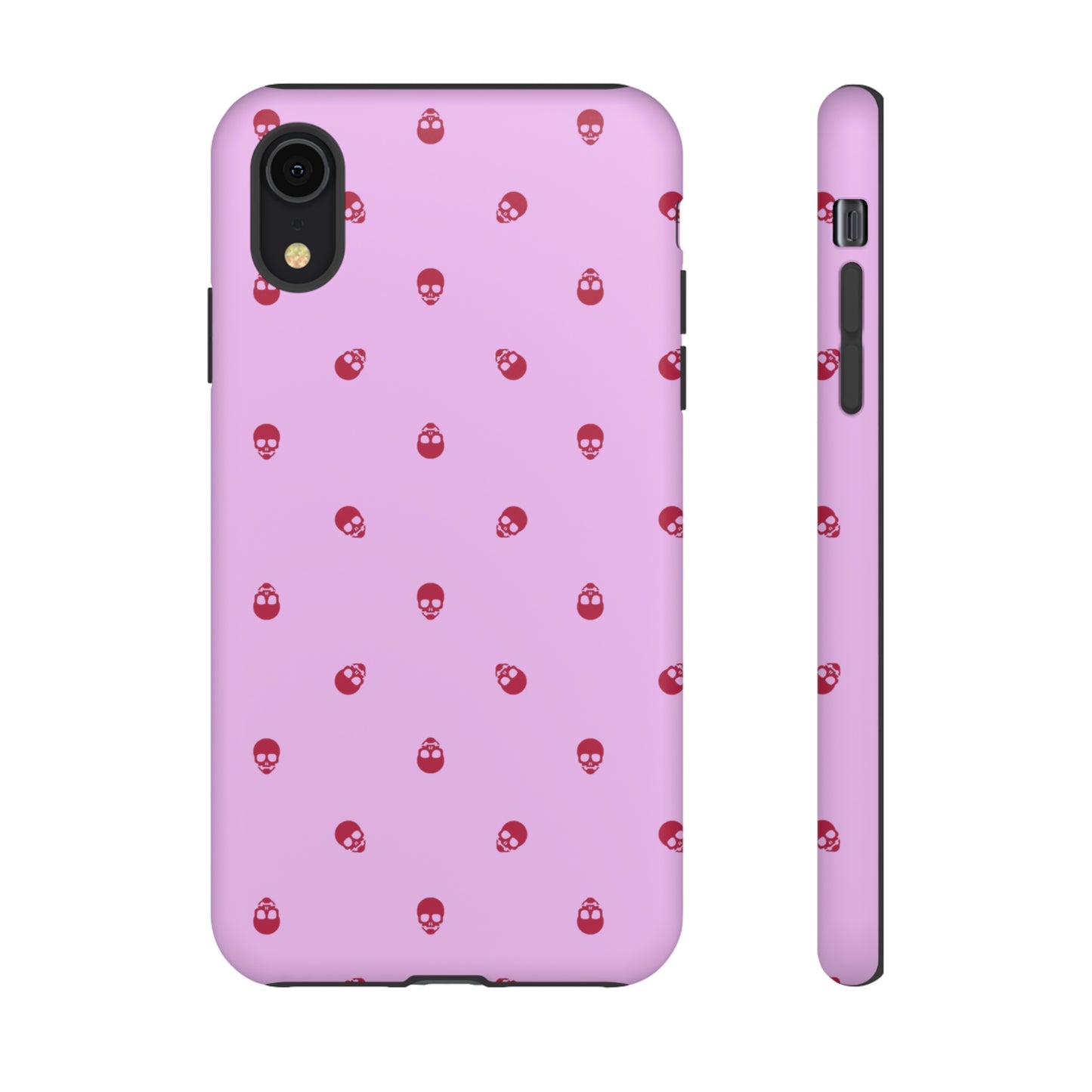 Tough Cases for Iphone, Samsung, Pixel - Viva Magenta Skulls Pattern on Fondant Pink