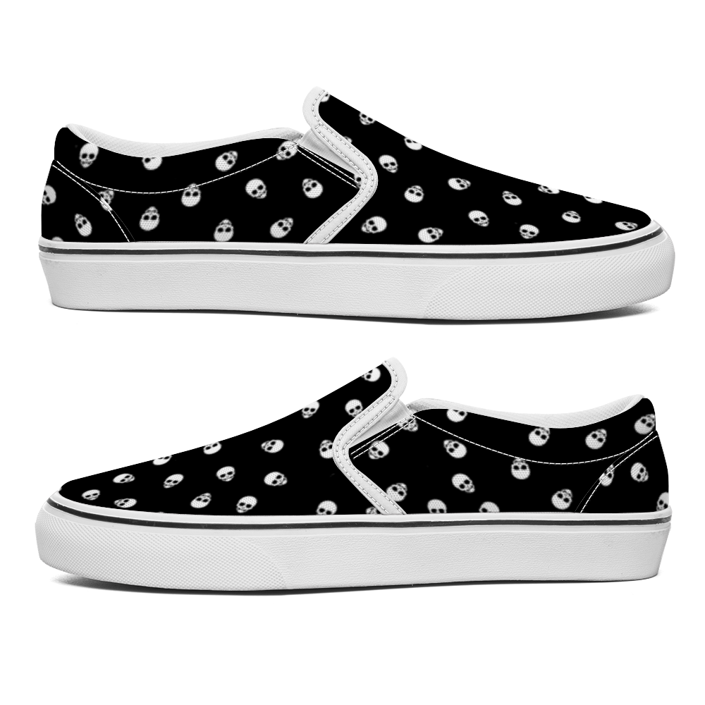 Skulls Slip-On Canvas Sneakers