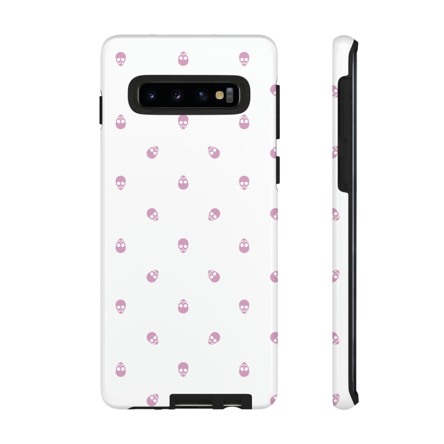 Tough Cases for Iphone, Samsung, Pixel - Fondant Pink Skull Pattern on White