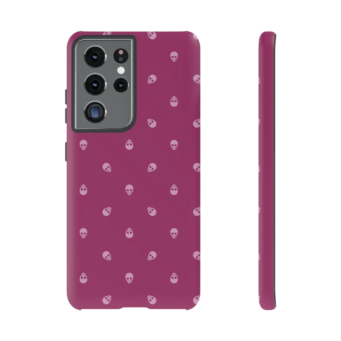 Tough Cases for Iphone, Samsung, Pixel - Fondant Pink Skulls Pattern on Orchid Flower