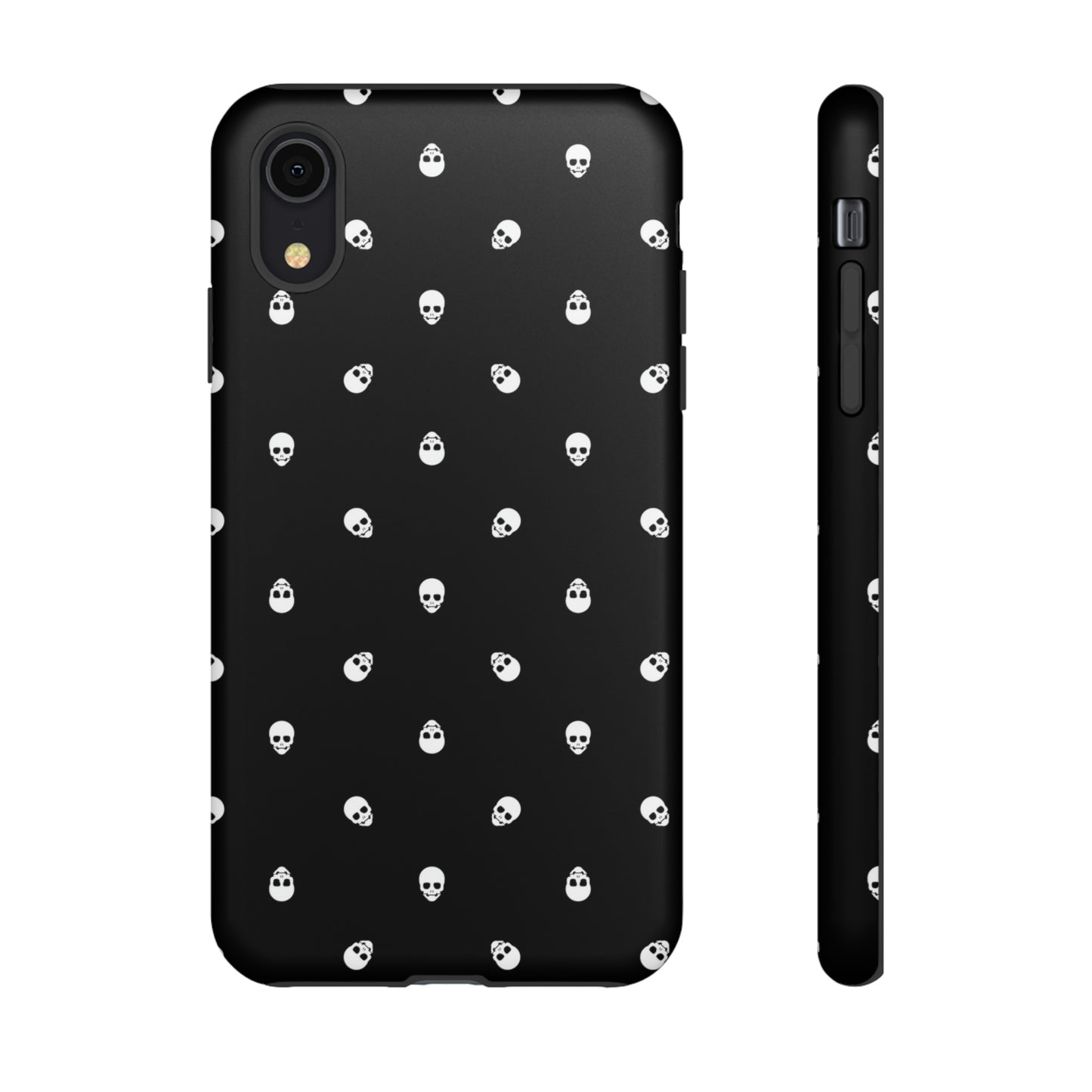 Tough Cases for Iphone, Samsung, Pixel - White Skulls on Black