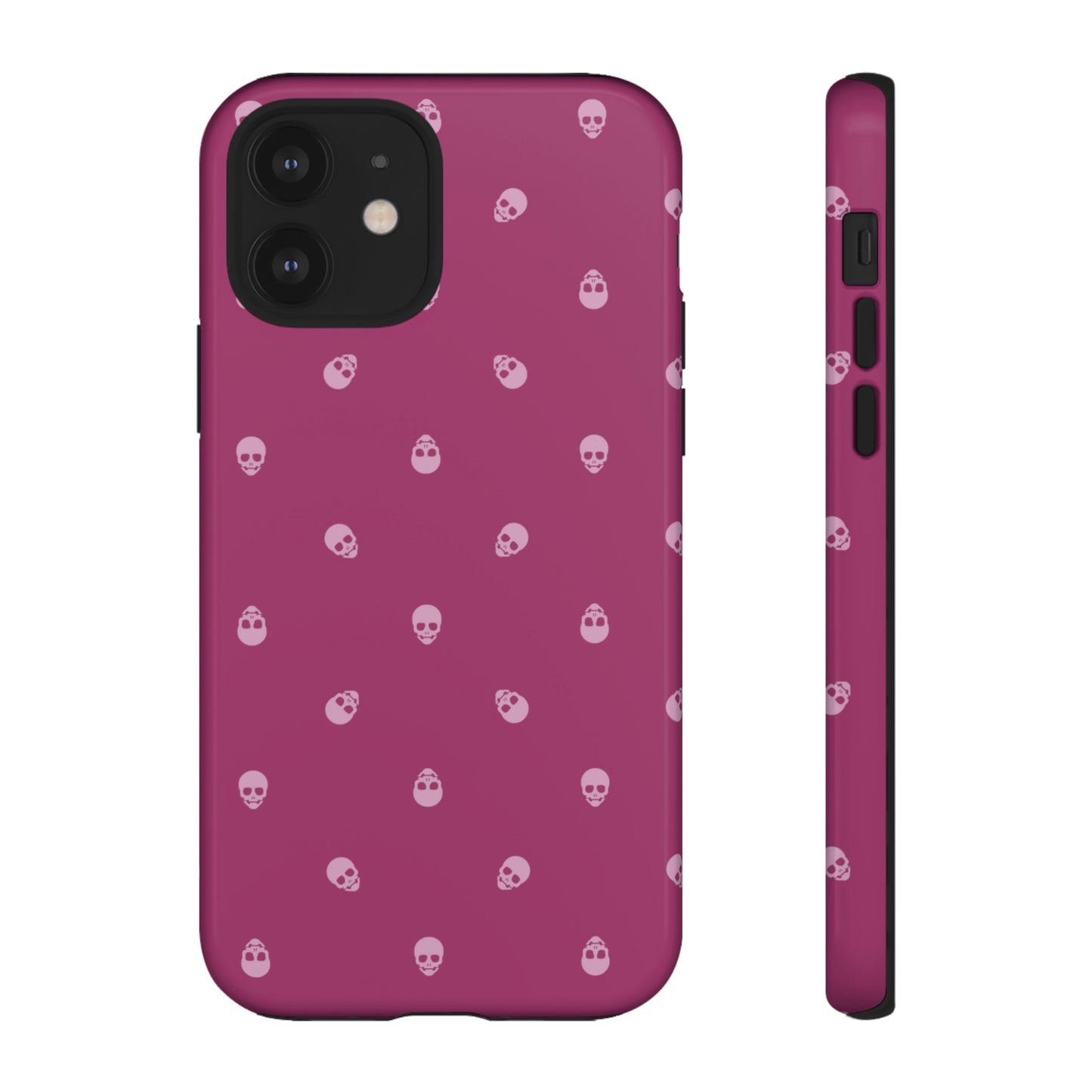 Tough Cases for Iphone, Samsung, Pixel - Fondant Pink Skulls Pattern on Orchid Flower